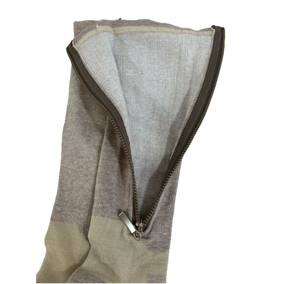 Hammacher Schlemmer Zip Up Compression Socks Size Large Nude Beige 97090 - Picture 7 of 9